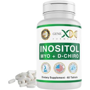 GENEX 40:1 Myo-Inositol 2000mg D-Chiro Inositol 50mg (60 Capsules) Supports Hormone Balance & Ovarian Function - Vegan, Gluten Free, Non-GMO (30 Day Supply)