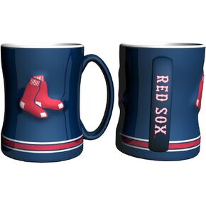 Boston Red Sox Coffee Mug - 14oz Sculpted Relief - Blue
