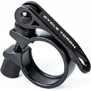Cycle Torch Quick Release Bicycle Seat Post Clamp - Finest Machined Quality - Heavy Duty, Sturdy, & Polished Design - Lightweight Bike Seat Clamp (Black, 31.8mm)
