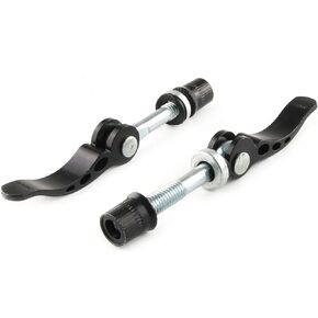 E-outstanding 2-Pack Bike Seat Clamp Seat Post Quick Release Saddle Parts Folding Bicycle Mountain Bike Parts M8x65, Black