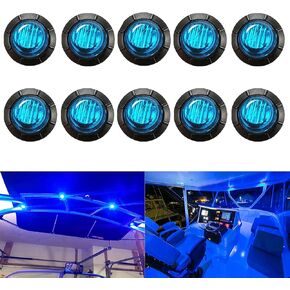 10pcs 3/4'' Round LED Amber Side Marker Lights, Bullet Front Rear Clearance Turn Signal Indicators Lights Waterproof for Trailer Truck Car Pickup ATV Caravan Boat