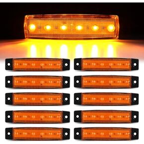 GOOACC 3.8 بوصة ضوء علامة جانبية 10 قطع 6LED أحمر أخضر مقطورة العربة ضوء التخليص البحرية قارب الملاحة ميناء الميمنة ضوء كاياك المراكب الشراعية يخت 12 فولت تيار مستمر شاحنة RV مؤشر الضوء، ضمان لمدة عامين