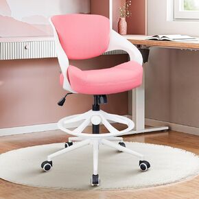 Ergonomic Drafting Chair,Standing Computer Desk Chair,Foot Ring,Lumbar Support,Swivel Task Chair-Black