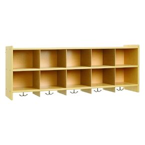 Angeles Value Line 10-Section Wall Locker, Classroom Coat Rack & Storage Shelves, Cubby Organizer for Daycares, Playrooms, and Preschools, 12"D x 48"W x 19"H