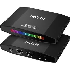 4K 60fps HDMI Video Game Capture and Passthrough Support HDR & VRR,1080P 120fps Capture for Games Console Live Streaming and Video Recording in 4K