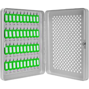 Barska Numbered Hooks and Tags CB13364 Position Cabinet Lock Box Grey, 40 Keys, Silver