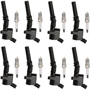 ENA Set of 8 Ignition Coil Pack and Platinum Spark Plug Compatible with Lincoln Ford Mustang Econoline Excursion Expedition Pickup E150 E250 E350 F150 F250 4.6L 5.4L 6.8L Replacement for FD503 SP479