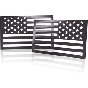 American Flag Magnet Decal, 2 Pack 6.1 x 3.7 Inch USA Flag Stickers with Patriotic Stars Reflective Stripes for Cars & Trucks - Support US Military, Suitable for Many Festivals (Black)