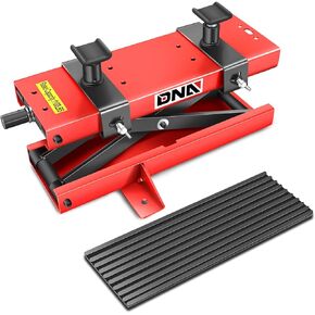 ‎DNA MOTORING Motorcycle Scissor Lift Jack Hoist Stand with Saddle and Pins - 1100lbs (500KG) 3.7-14.8" Lifting Range, TOOLS-00289