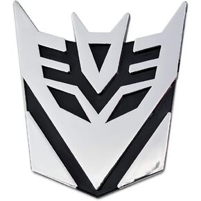 Transforming Auto Robot Decepticon Auto Emblem - [Chrome][5'' Tall]