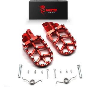 MZS Dirt Bike Foot Pegs, CNC Motocross KLX 110 Footpeg MX Footrest Rest Pedal Green Compatible with KLX110 2002-2023 | KLX110L 2010-2023 | KX60 1988-2003