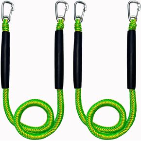 Bungee Boat Dock Line, Boat Rope Mooring Rope with Double 316 Stainless Steel Clips Accessories for Bass Boat, Jet Ski, Kayak, Pontoon, Watercraft, Waverunner, SeaDoo, Canoe (Blue)