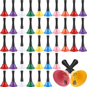 Blulu 48 جهاز كمبيوتر شخصى بصوت عال جرس اليد 1.97 بوصة عيد الميلاد دعوة جرس عشاء جرس خدمة جرس جرس مكتب أجراس الفصول الدراسية الملونة ملاحظة أجراس اليد الآلات الموسيقية 8 اللون مع مقابض خشبية للأطفال كبار السن in Kuwait