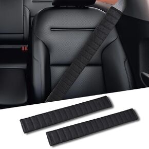 2Pcs Extra Long Seat Belt Covers for Adults,25In Seatbelt Cover,Car Seat Belt Strap Cushion,Shoulder Pad Protector,Car Decorations for Women Men Kids,Auto Interior Accessories for SUV,Trucks(Black)