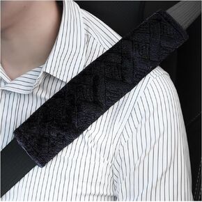 2 PCS Car Seat Belt Pads Cover, Soft Comfortable Safe Belt Shoulder Strap Covers Harness Pad Helps Protect Your Neck and Shoulder, Universal Interior Accessories for Most Vehicles (Black)
