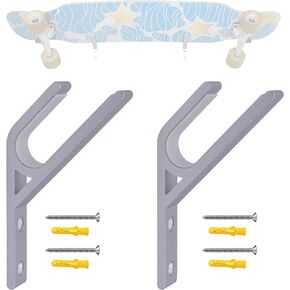 YYST 45° Angles Skateboard Wall Mount Skateboard Wall Hanger Storage Rack to fit Long Board, Skateboard,etc- W Silicone Pad in The Slot