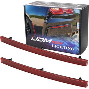 iJDMTOY OE-Spec Red Lens Rear Bumper Reflector Lenses Compatible With 2014-19 Chevrolet C7 Corvette, OE-Spec LH RH Assembly
