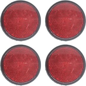 OZXNO 4 Pcs Red Plastic Reflective Warning Universal Round Reflector for Motorcycle Bike