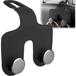 Car Headrest Hook, Bags Hanger for Car, Leatehr Car Double Hooks for Purses and Bags, Car Hanger Storage Holder for Handbag Coat Umbrella, Car Inside Accessories