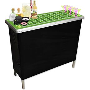 Football Folding Portable Party Bar w/Black Skirt, Storage Shelf, and Carrying Bag - Single Set