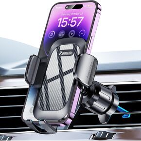 Phone Holders for Your Car [ Military-Grade Hook Clip ] Car Phone Holder Mount Vent [ 360 Rotation ] Hands Free Car Phone Mount, Air Vent Cell Phone Car Mount for iPhone 15 14 13 Pro Max Smartphone