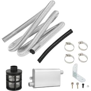 180cm Stainless Steel Diesel Heater Exhaust Pipe Exhaust Silencer Muffler with 25mm Air Intake Filter Air Intake Pipe Compatible with Webasto Eberspacher Parking Heater
