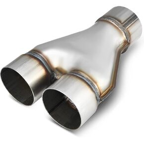 AUTOSAVER88 Stainless Steel 2.5 Inch Exhaust Y Pipe, 2.5" Single to 2.25" Dual Exhaust Adapter Connector, 10" Overall Length, Universal 2 1/2 Inch to 2 1/4 Inch Y-pipe, Weld-on