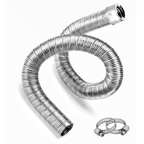 1Pack Dual-layer Heater Exhaust Pipe Air Diesel Parking Heater Exhaust Hose Line For Webasto Eberspacher With Camps-Inner Diameter 24mm (Inner Diameter:24mm 17/18inch, Length: 60CM)