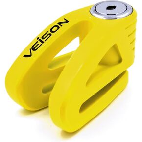 Acekit Veison Bicycle and Motorcycle Brake Disc Lock Heavy Duty Strengthen Body Sawing Resistant with Four Ribs 6mm Harden Lock Pin with Remind Cable-Green