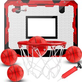Indoor Basketball Hoop Set for Kids Adults, Pro Mini Basketball Hoop for Door Wall, Room Basketball Hoop Over The Door Outdoor Basketball Hoop with 4 Balls Toy Gift for Boy Girl