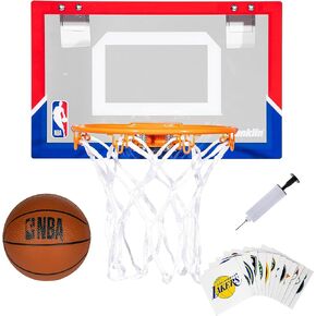 Franklin Sports NBA Over The Door Mini Basketball Hoop - Kids Custom NBA Team Indoor Hoop with All 30 NBA Team Stickers - NBA Fan Shop Mini Hoop Set for Bedroom + Office - Indoor Mini Hoop + Ball Set