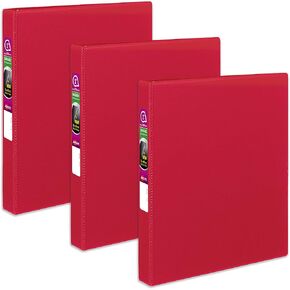 Avery Durable 3 Ring Binder, 1" Slant Rings, 1 Red Binder (27201)
