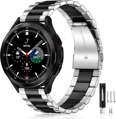 Lerobo Compatible with Samsung Galaxy Watch 7 6 5 4 Band 44mm 40mm/Galaxy Watch 6 4 Classic Band 43mm 47mm 46mm 42mm/Active 2 40mm 44mm, 20mm Stainless Steel Metal Replacement Men Women in Kuwait