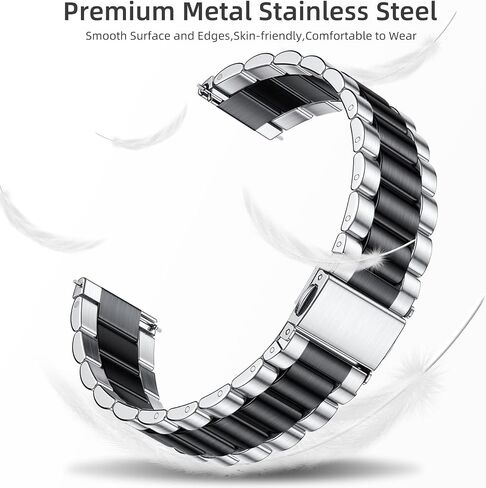 Lerobo Compatible with Samsung Galaxy Watch 7 6 5 4 Band 44mm 40mm/Galaxy Watch 6 4 Classic Band 43mm 47mm 46mm 42mm/Active 2 40mm 44mm, 20mm Stainless Steel Metal Replacement Men Women in Kuwait
