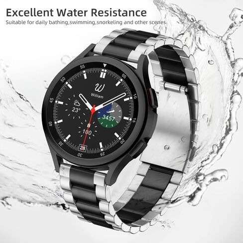 Lerobo Compatible with Samsung Galaxy Watch 7 6 5 4 Band 44mm 40mm/Galaxy Watch 6 4 Classic Band 43mm 47mm 46mm 42mm/Active 2 40mm 44mm, 20mm Stainless Steel Metal Replacement Men Women in Kuwait