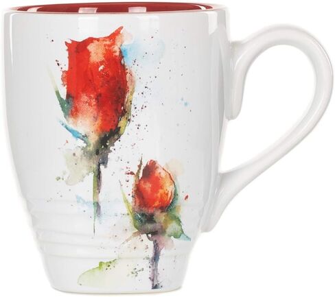 Iris Watercolor Purple On White 16 Ounce Glossy Stoneware Mug With Handle in Kuwait