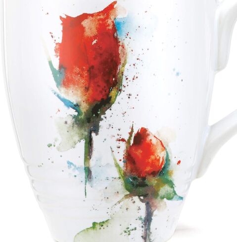 Iris Watercolor Purple On White 16 Ounce Glossy Stoneware Mug With Handle in Kuwait