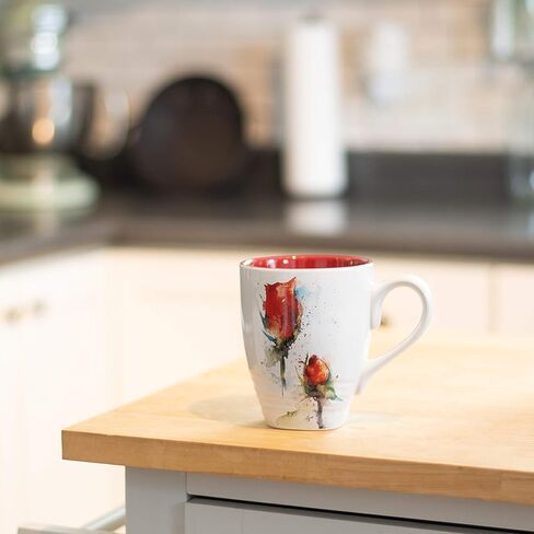 Iris Watercolor Purple On White 16 Ounce Glossy Stoneware Mug With Handle in Kuwait