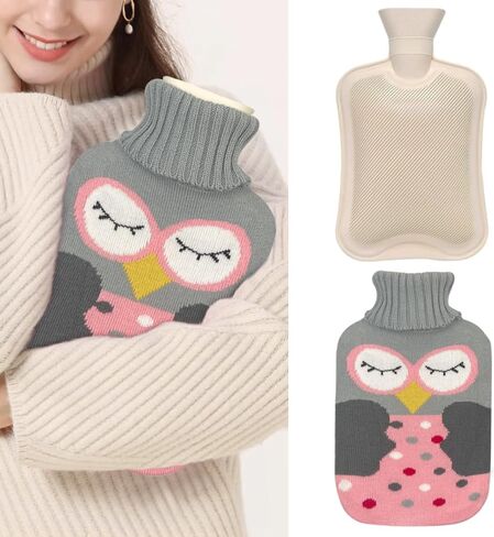 Hot Water Bottle 1.2L with Knit Belt 2pcs in Saudi Arabia