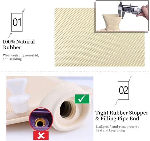 Hot Water Bottle 1.2L with Knit Belt 2pcs in Saudi Arabia