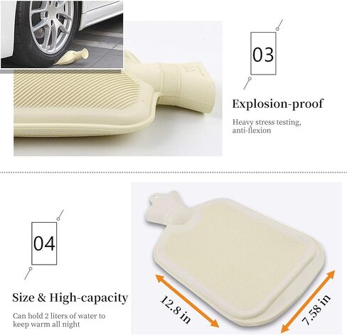 Hot Water Bottle 1.2L with Knit Belt 2pcs in Saudi Arabia