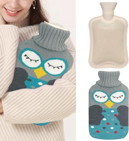 Hot Water Bottle 1.2L with Knit Belt 2pcs in Saudi Arabia