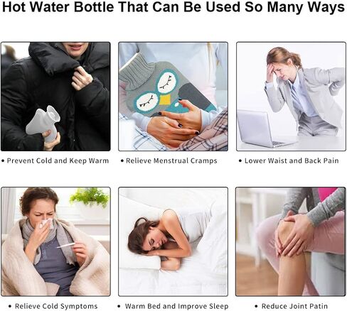 Hot Water Bottle 1.2L with Knit Belt 2pcs in Saudi Arabia