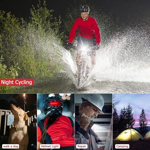 مجموعة أضواء الدراجة القابلة لإعادة الشحن عبر USB للركوب الليلي الأمامي والخلفي للدراجة، مصباح يدوي للدراجة، مصباح أمامي قوي 5 أوضاع إضاءة مقاومة للماء، سهل التركيب للرجال والنساء والأطفال على الطرق والجبال وركوب الدراجات in Kuwait