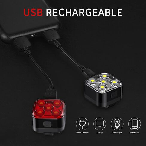 AKALE Rechargeable Bike Light Set, LED Bicycle Lights Front and Rear, 650mah Lithium Battery, Bike Headlight, IPX4 Waterproof, Easy to Install for Men Women Road in Saudi Arabia