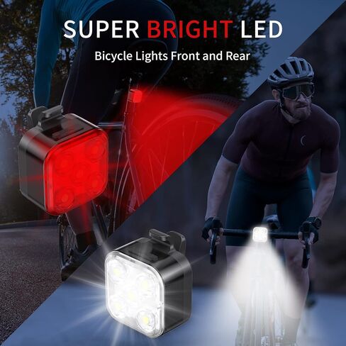 AKALE Rechargeable Bike Light Set, LED Bicycle Lights Front and Rear, 650mah Lithium Battery, Bike Headlight, IPX4 Waterproof, Easy to Install for Men Women Road in Saudi Arabia