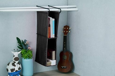 رف خزانة قماشي معلق من LockerMate، متين وقابل للإزالة، أسود in Kuwait