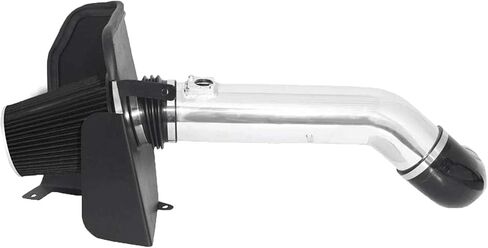 طقم مرشح مدخل الهواء البارد 4 بوصة ودرع الحرارة لـ 2009-2014 سيلفرادو 1500 جي إم سي سييرا 1500 يوكون كاديلاك إسكاليد ESV EXT (فضي وأسود) in Kuwait