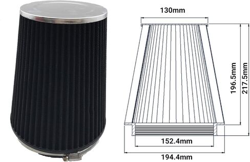 طقم مرشح مدخل الهواء البارد 4 بوصة ودرع الحرارة لـ 2009-2014 سيلفرادو 1500 جي إم سي سييرا 1500 يوكون كاديلاك إسكاليد ESV EXT (فضي وأسود) in Kuwait