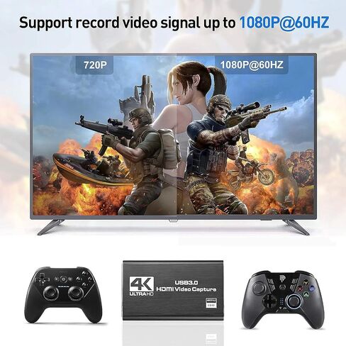 بطاقة التقاط فيديو HDMI 4K، مسجل فيديو USB3.0 1080P 60FPS، بطاقة التقاط نينتندو سويتش لبث الألعاب والبث، تعمل مع Xbox Series X/S، Xbox One X/S، PS4، PS5، OBS، الكاميرا، الكمبيوتر الشخصي in Saudi Arabia